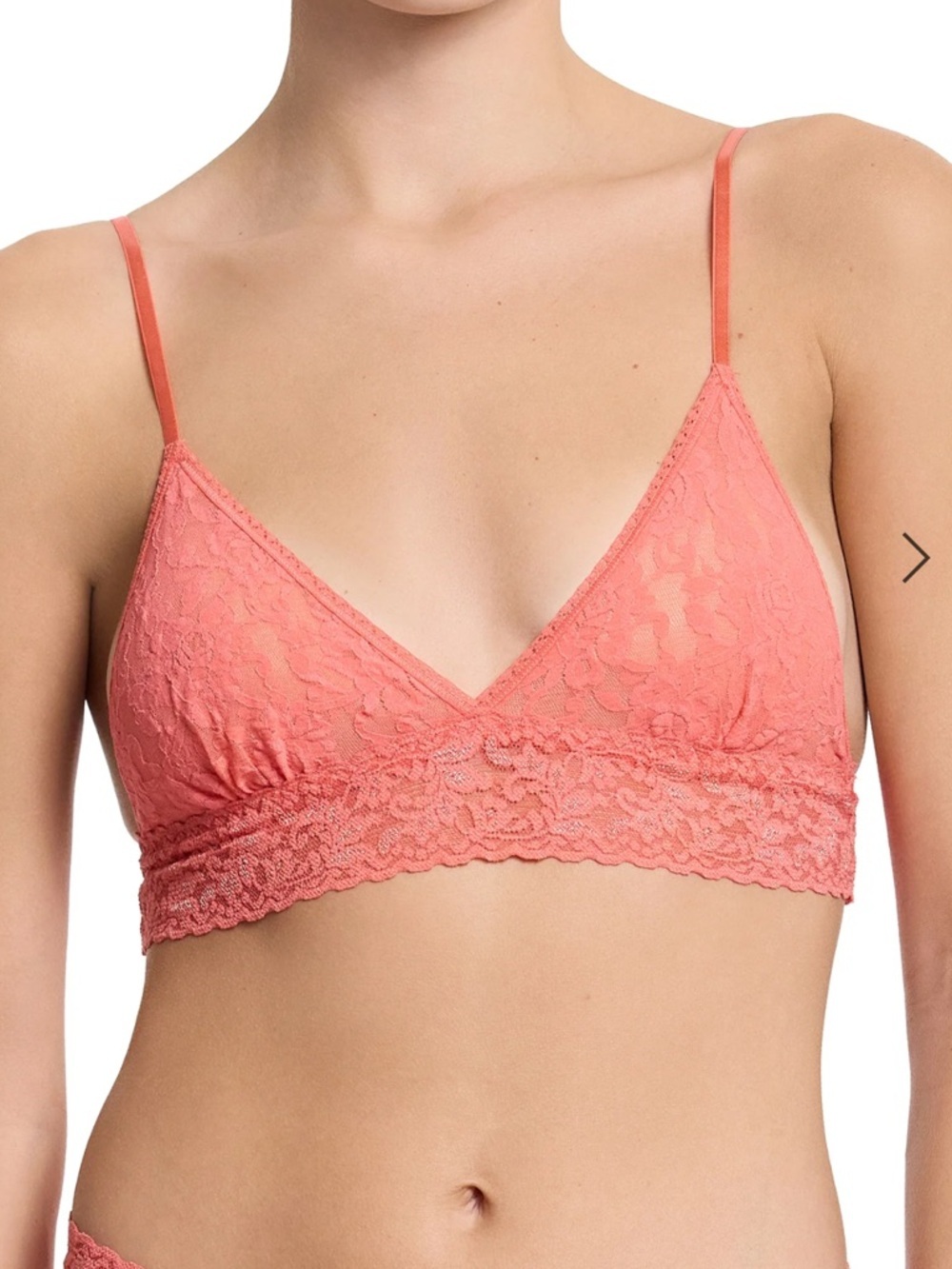Hanky Panky Padded Triangle Bralette Coral XS NWT